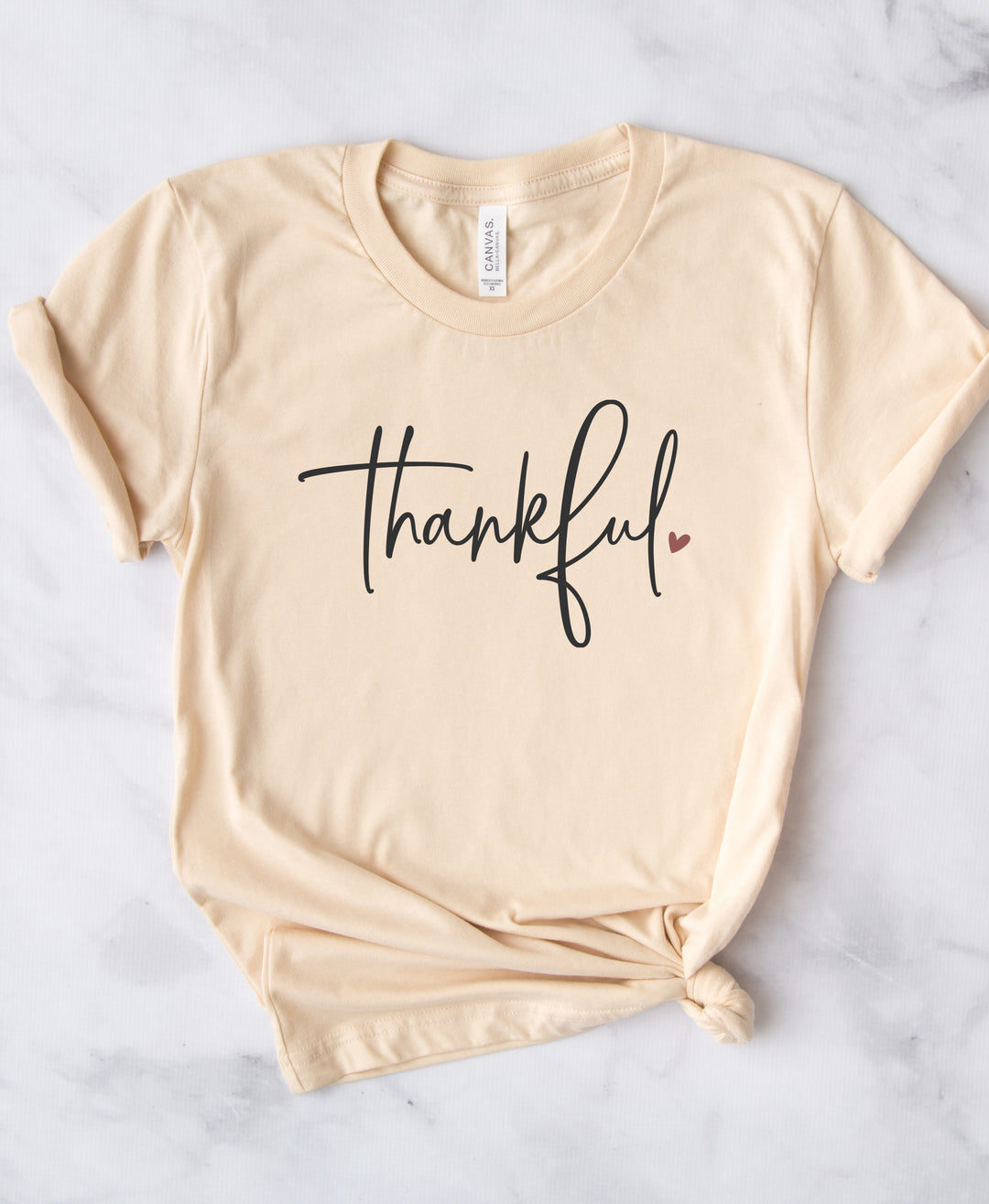 Thankful With Heart - Unisex Crew-Neck Tee