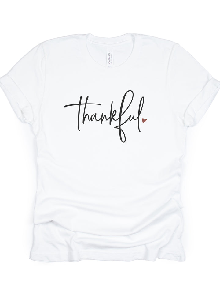 Thankful With Heart - Unisex Crew-Neck Tee