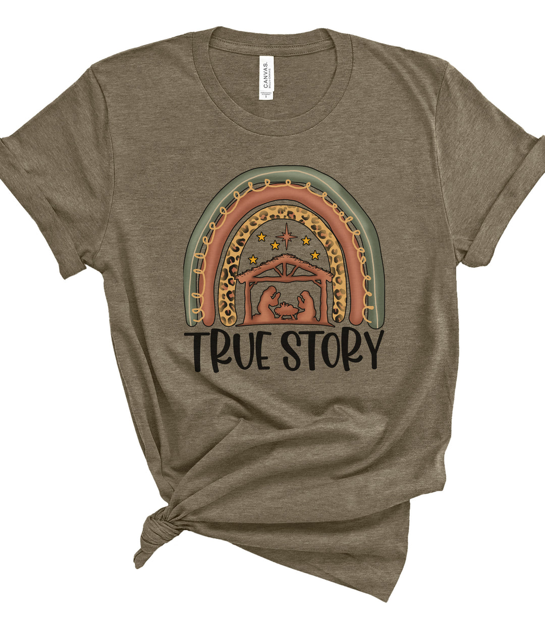 True Story With Manger And Rainbow - Unisex Crew-Neck Tee