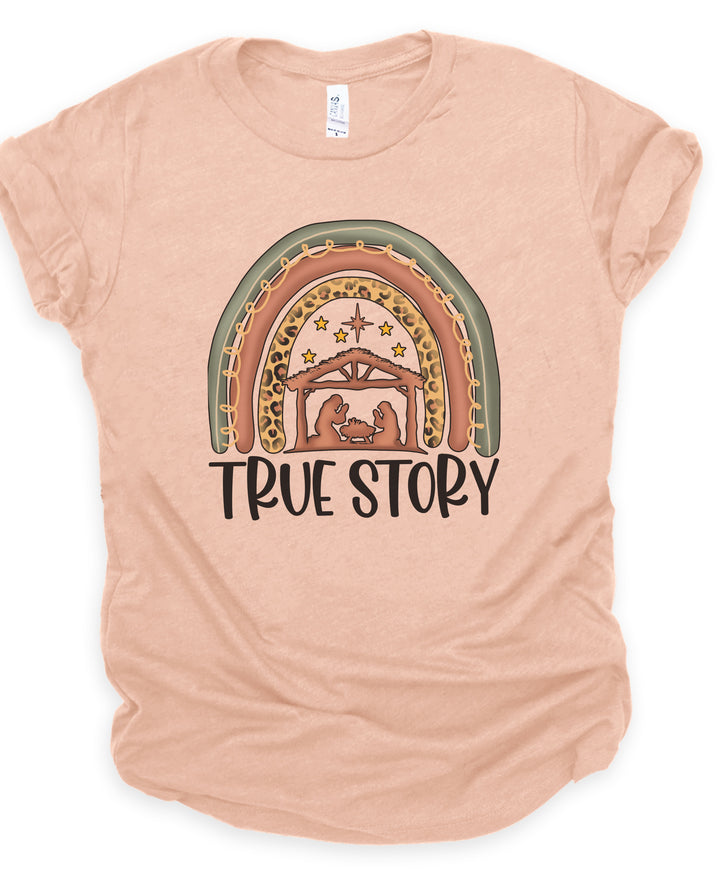 True Story With Manger And Rainbow - Unisex Crew-Neck Tee