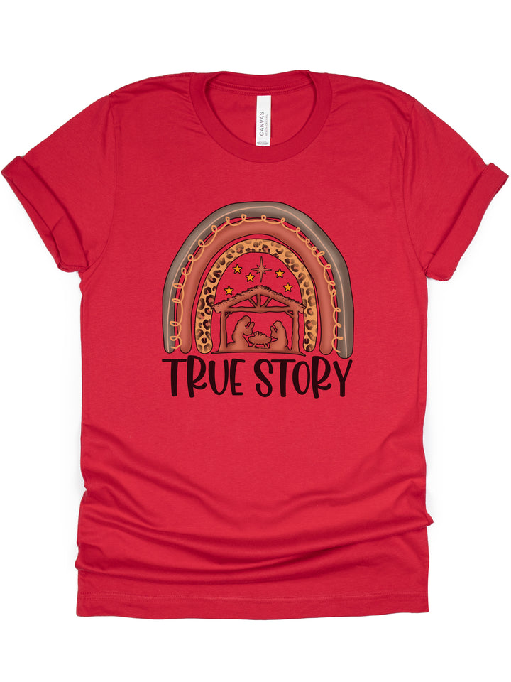 True Story With Manger And Rainbow - Unisex Crew-Neck Tee