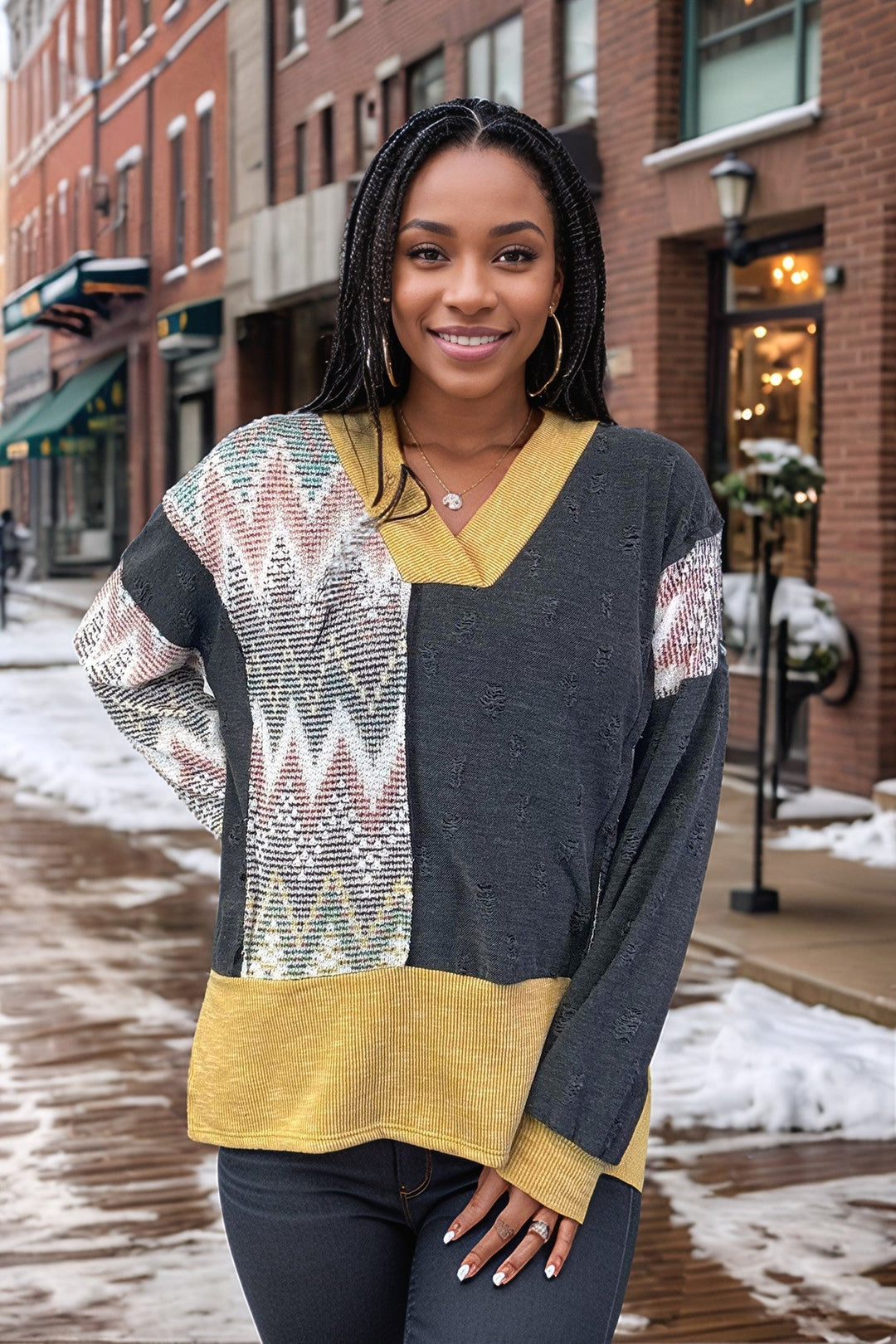 Make A Splash - Jacquard-Design Pullover