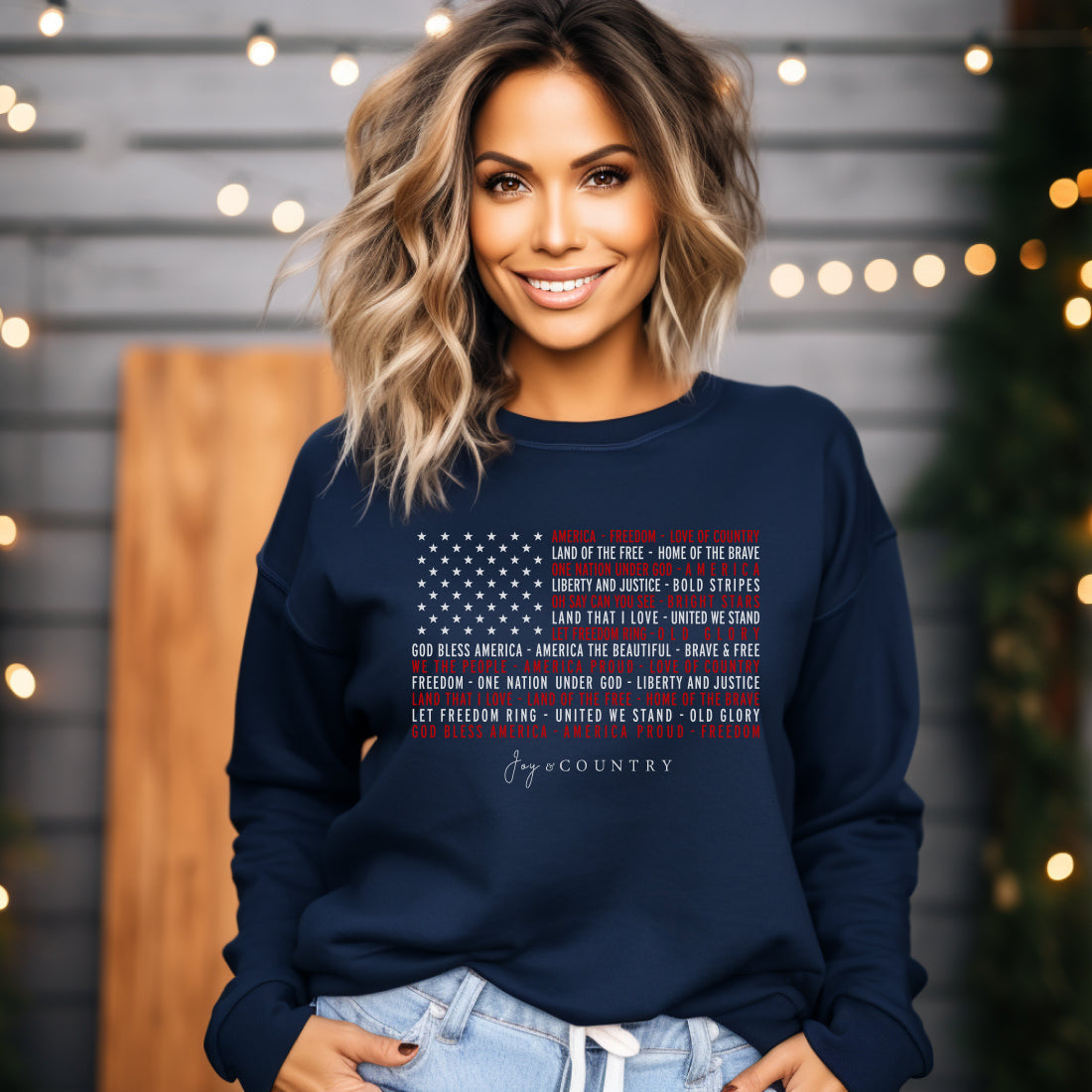 We Love America Unisex Crew Neck Sweatshirt Joy Country