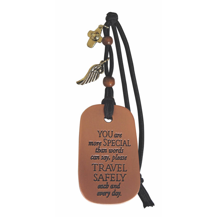 You Are More Special Than Words Can Say - Car Charm With Cross & Angel Wing Charms