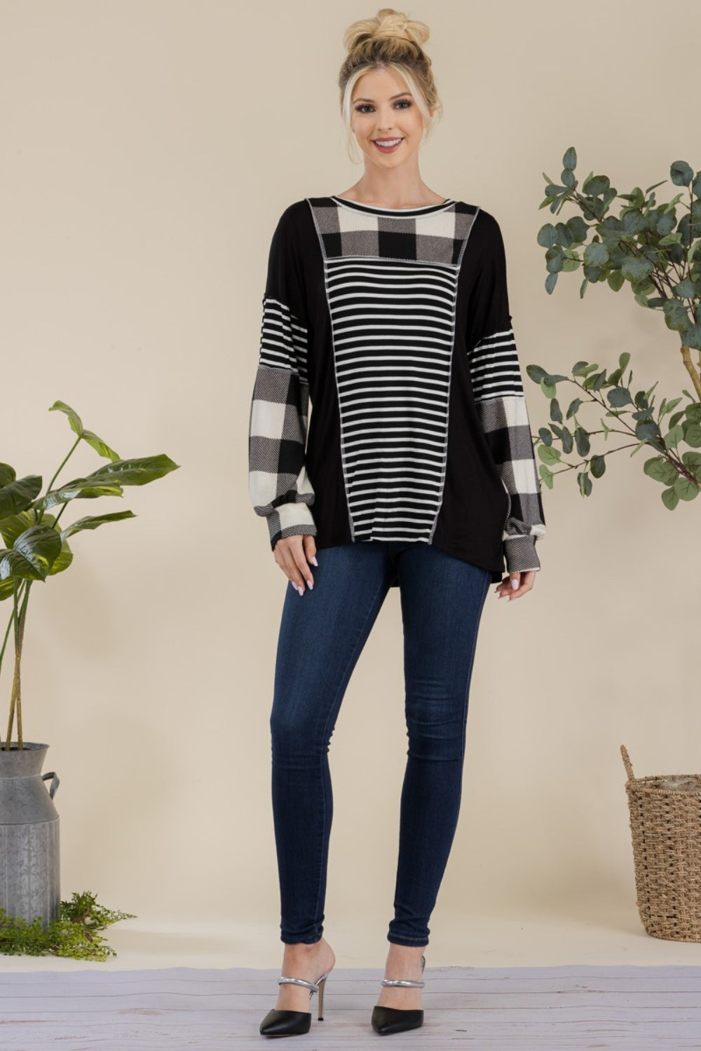 [FINAL SALE] Cozy Fashion Color Block Top