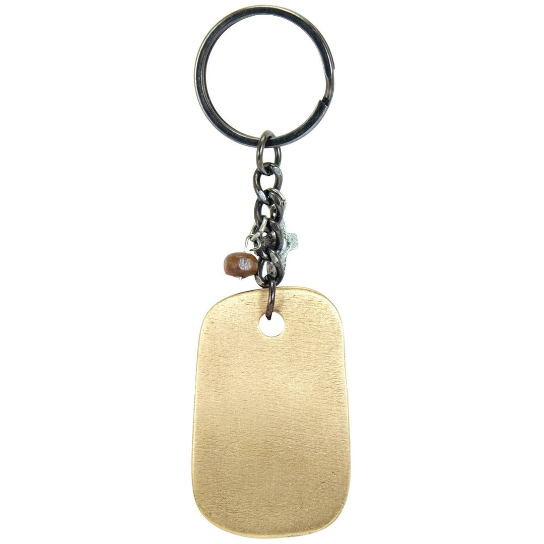 Son Drive Safely - Key Chain Ring With Cross & Wood Charms