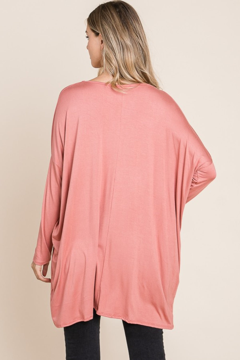 All-Day Comfort - Oversized Tunic Top - Brick