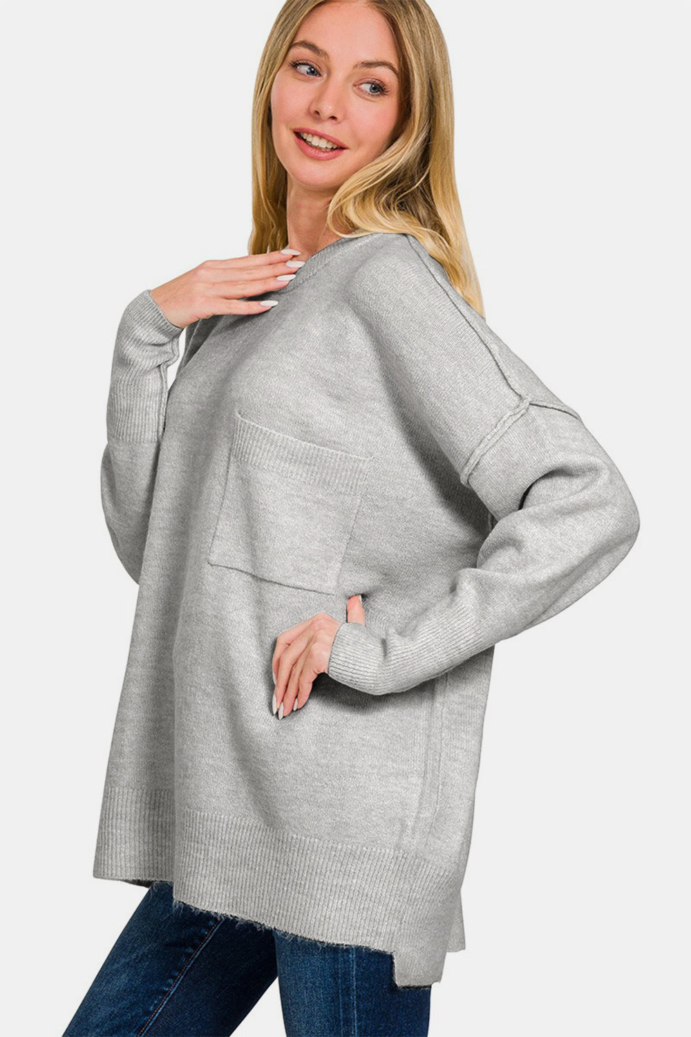 All The Feels - High-Low Drop-Shoulder Sweater