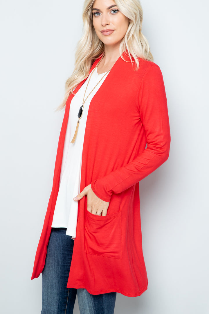 Bold Style Cardigan - Light Coral