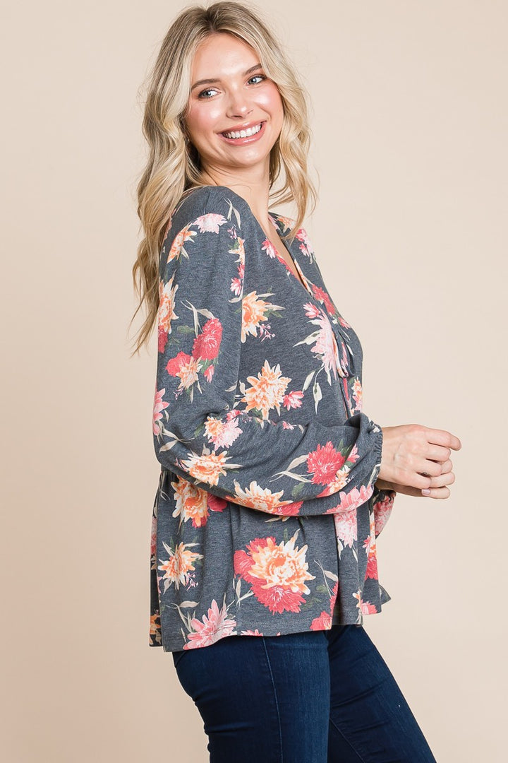 Romantic Flair - Floral Babydoll Top