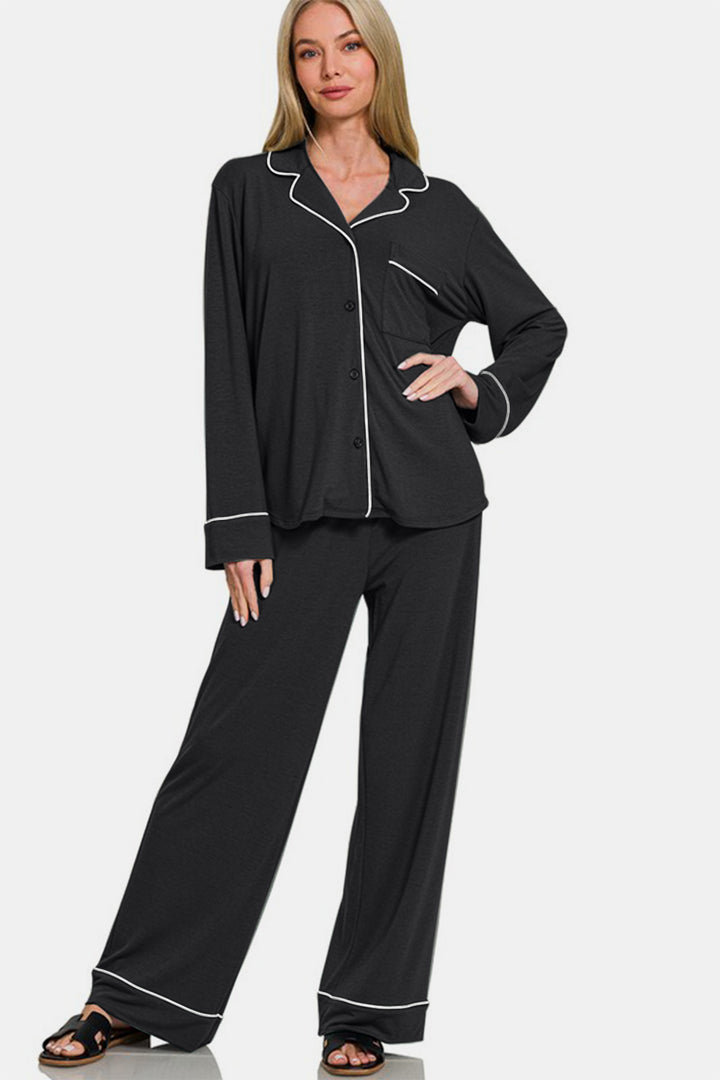 Chic Comfort Loungewear/Pajamas Set - Black