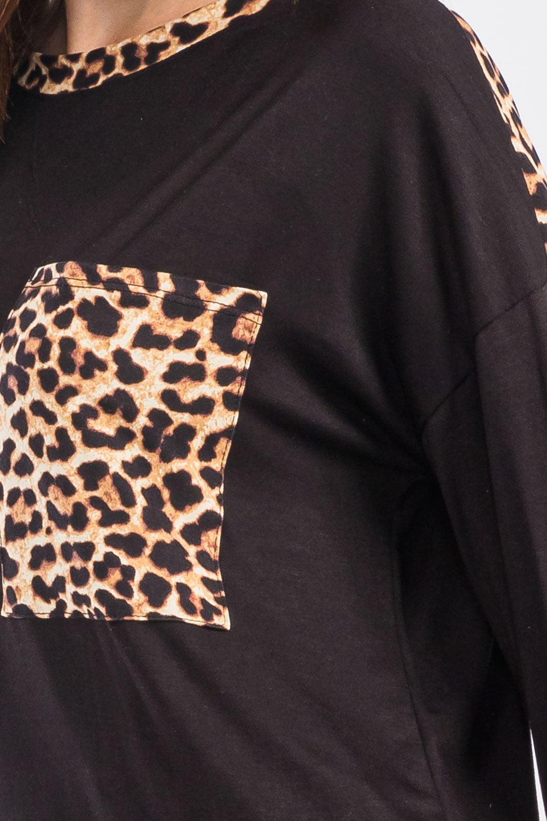 Edgy Chic - Leopard Dropped-Shoulder Top