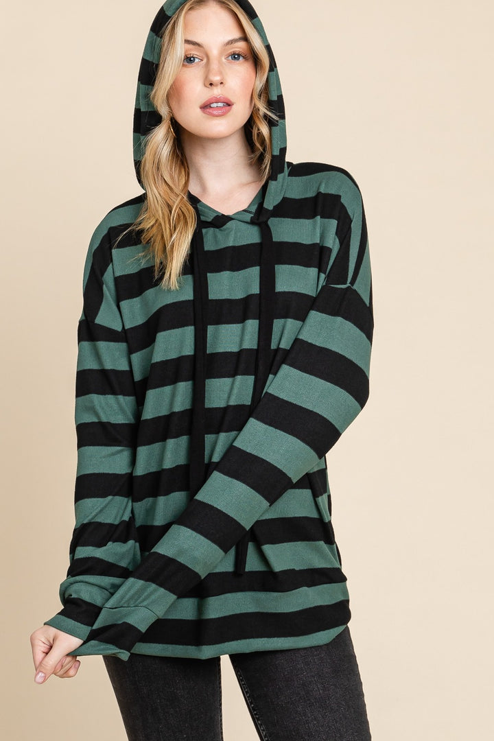 Sporty Chic Striped Hoodie