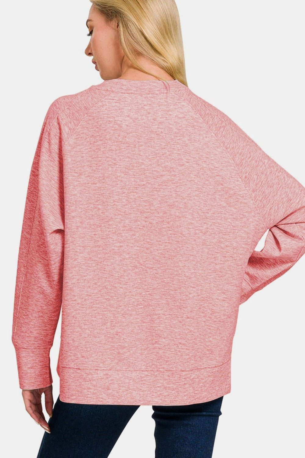 Light Rose Cozy Side-Slit Sweatshirt