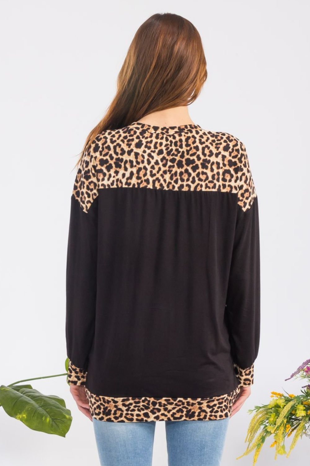 Edgy Chic - Leopard Dropped-Shoulder Top