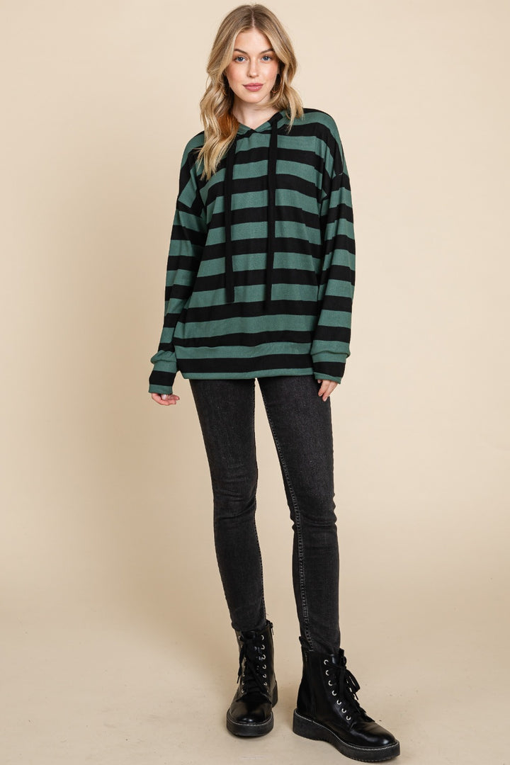 Sporty Chic Striped Hoodie