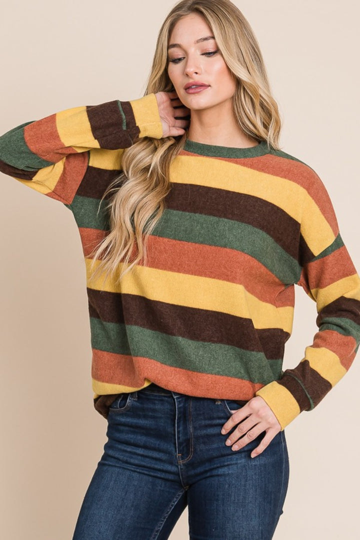 Vibrant Hues - Striped Knit Top