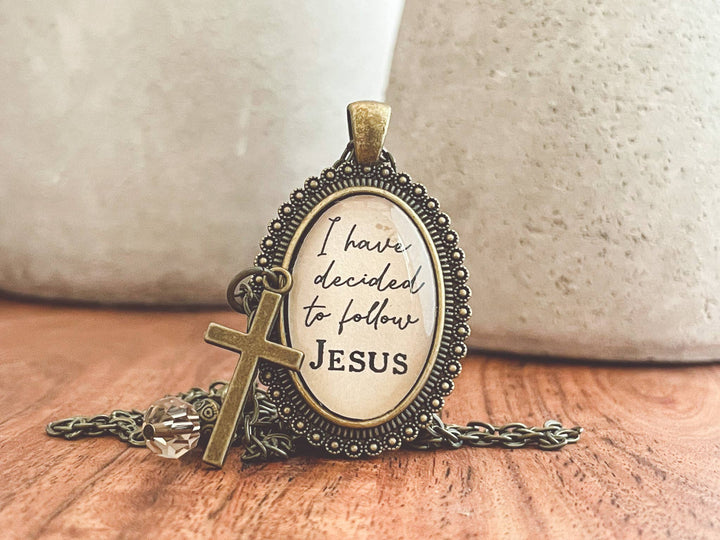 I Have Decided To Follow Jesus - Vintage Bronze Necklace