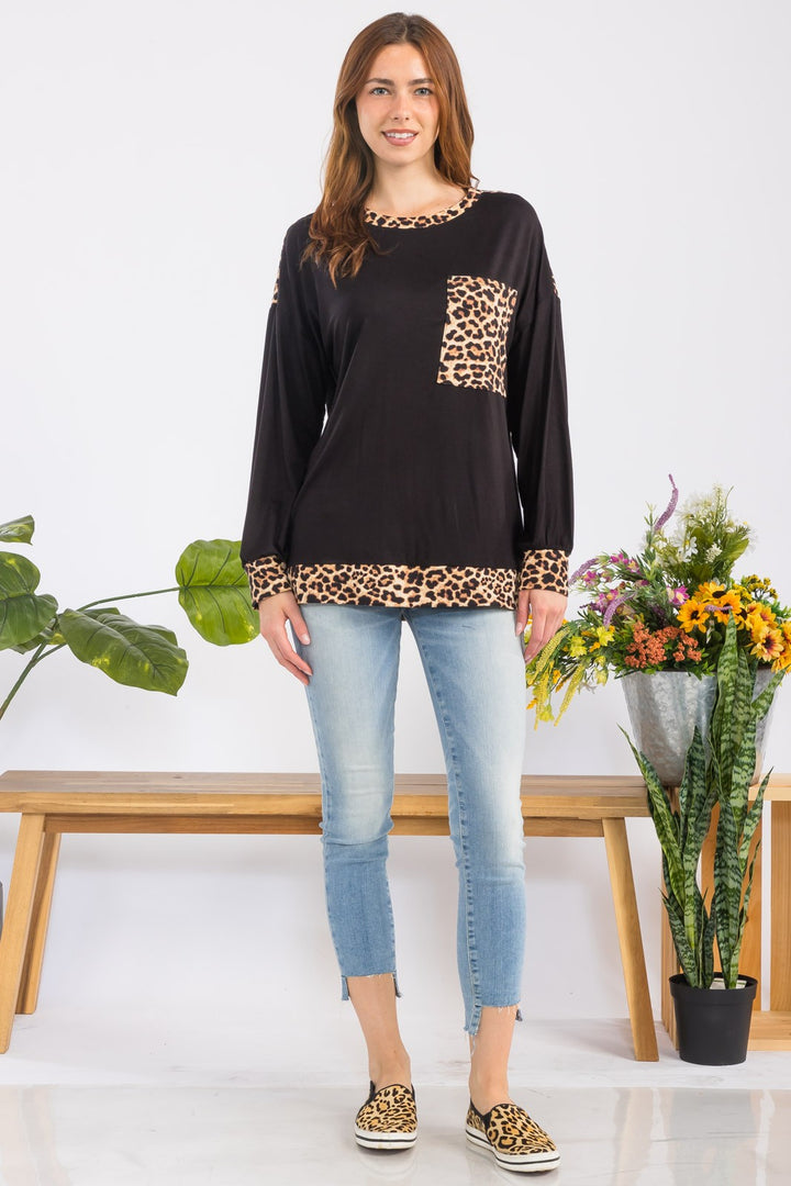 Edgy Chic - Leopard Dropped-Shoulder Top