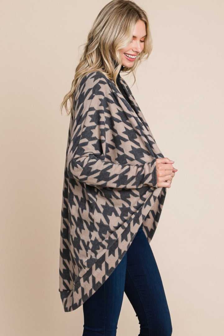 Houndstooth Cocoon Knit Cardigan