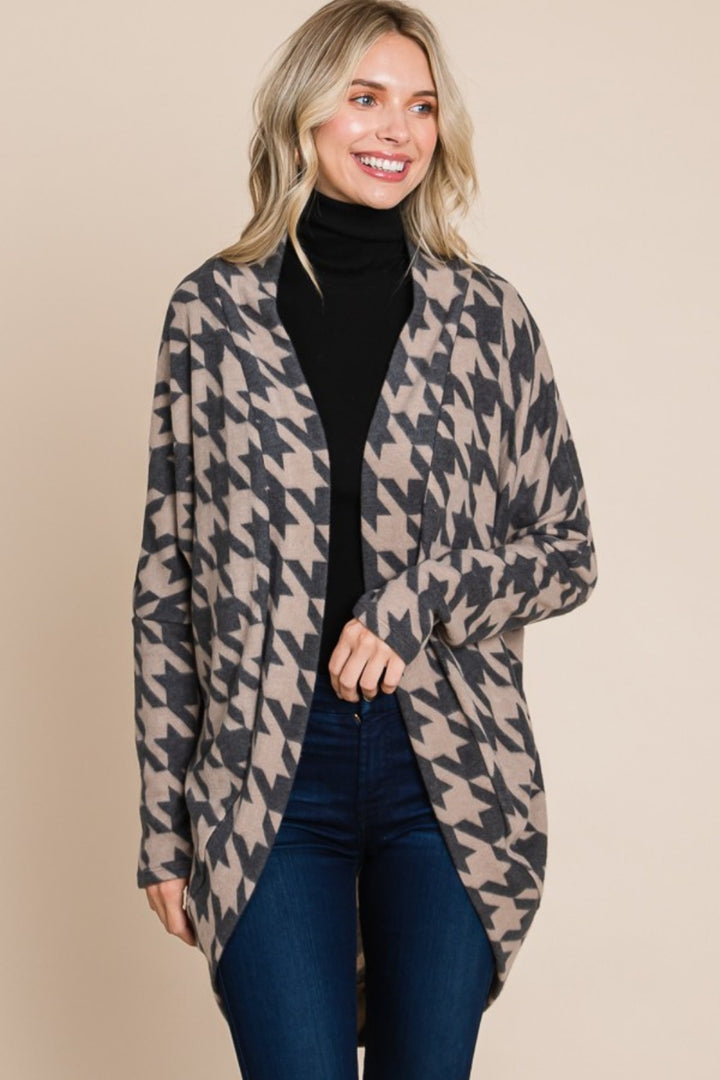 Houndstooth Cocoon Knit Cardigan