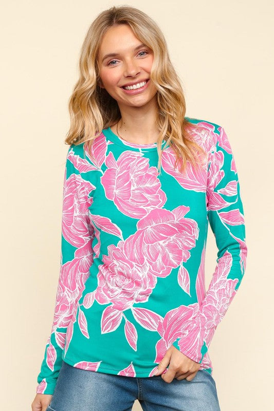 Something Beautiful Floral Slim-Fit Top