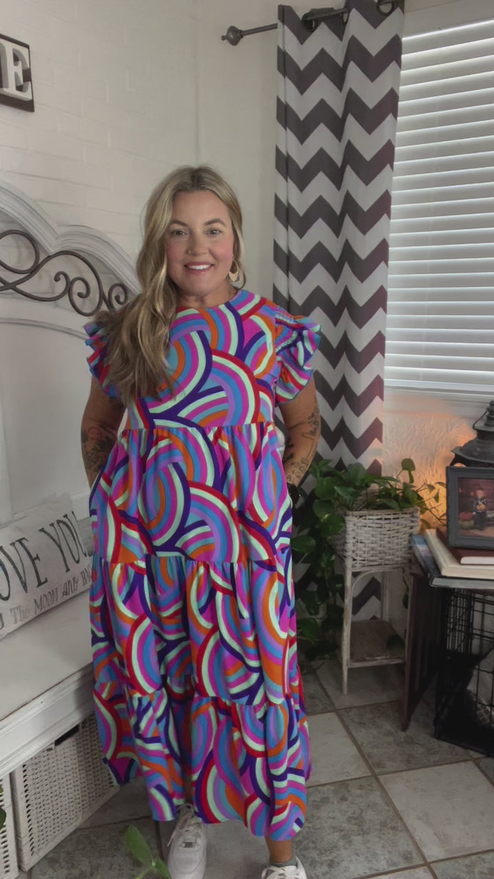 All About It - Abstract-Print Maxi Dress