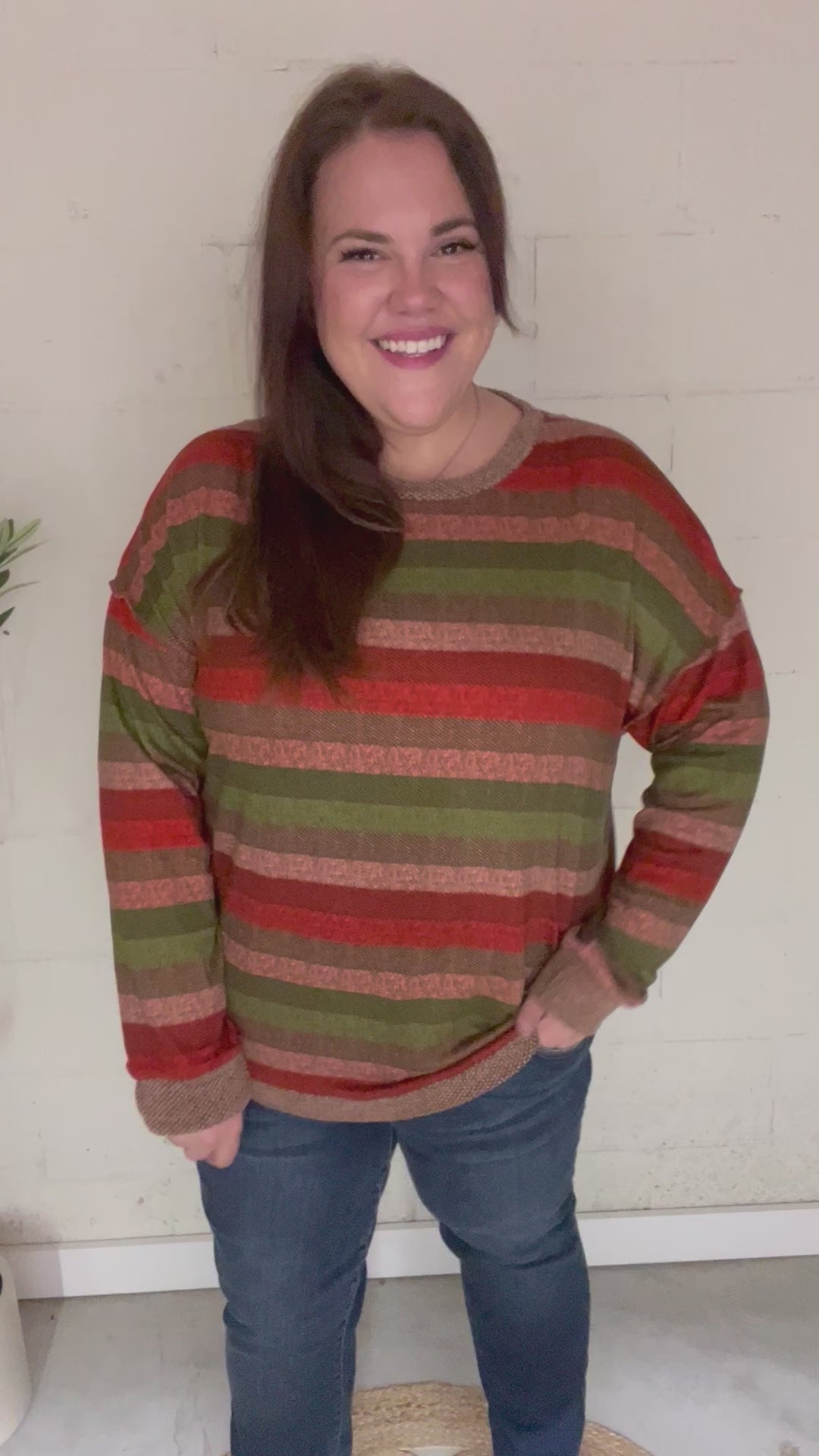 All The Fall Things - Two-Tone Banded Sweater Top