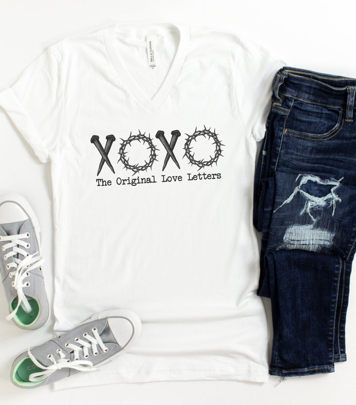 XOXO The Original Love Letters - Unisex V-Neck Tee