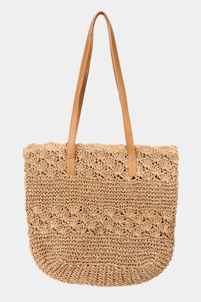 Rustic Straw Braided Tote Bag