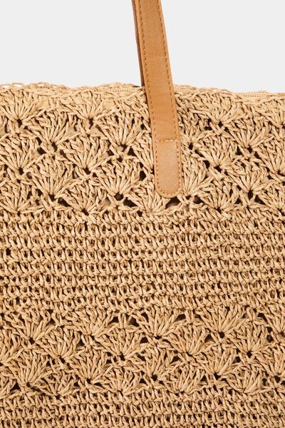 Rustic Straw Braided Tote Bag