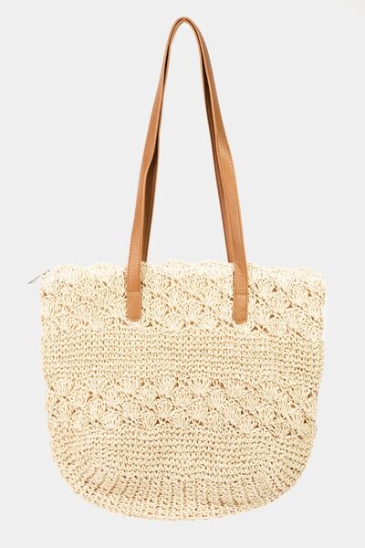 Rustic Straw Braided Tote Bag