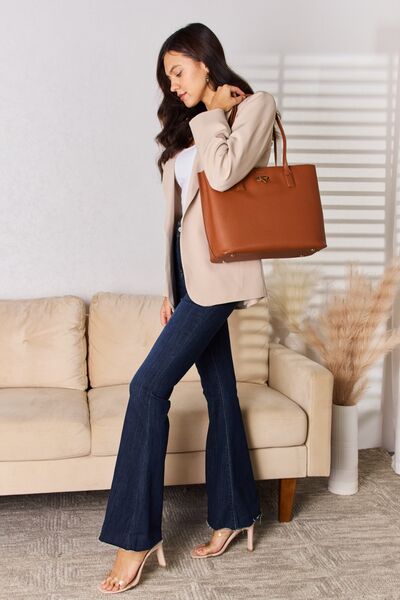 Elegant Essentials Faux Leather Tote Bag