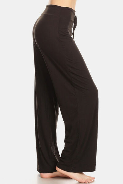 High-Waist Drawstring Wide-Leg Pants - Joy & Country