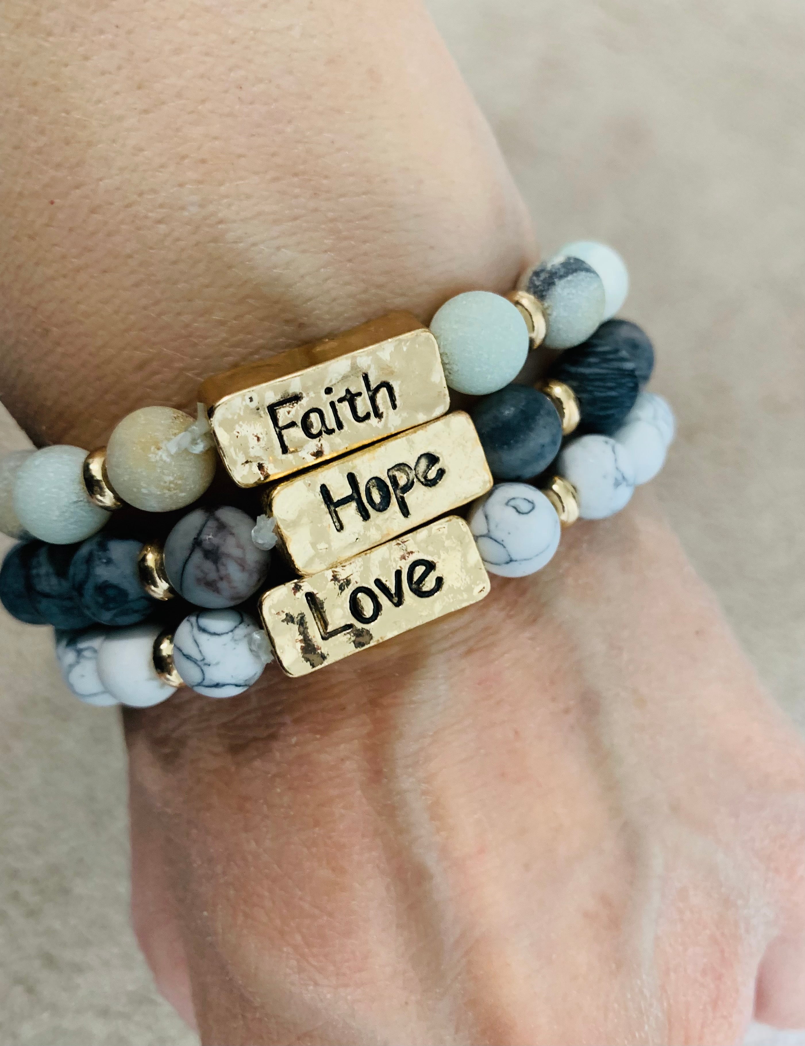 Faith Love Hope bracelet - CurvEssentials Boutique, LLC