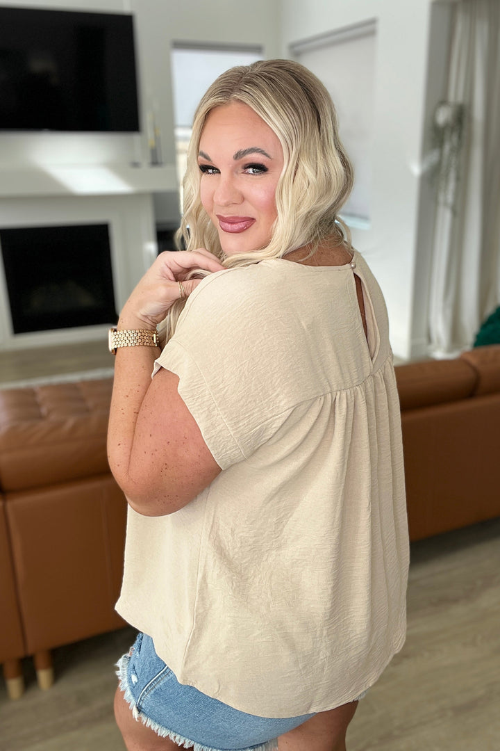 Easy Breezy Babydoll Top - Taupe