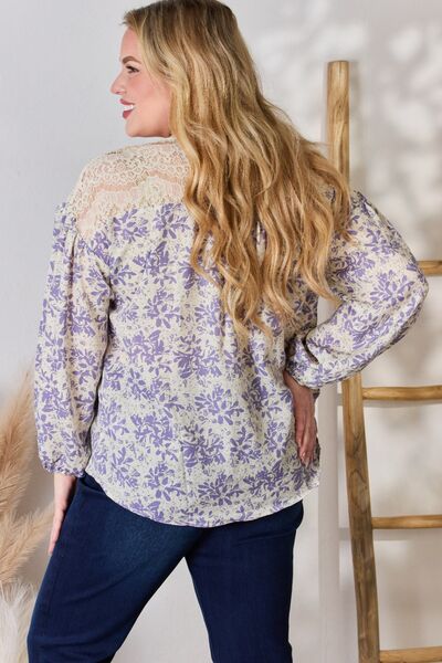 Bold Elegance - Lace-Detail Blouse