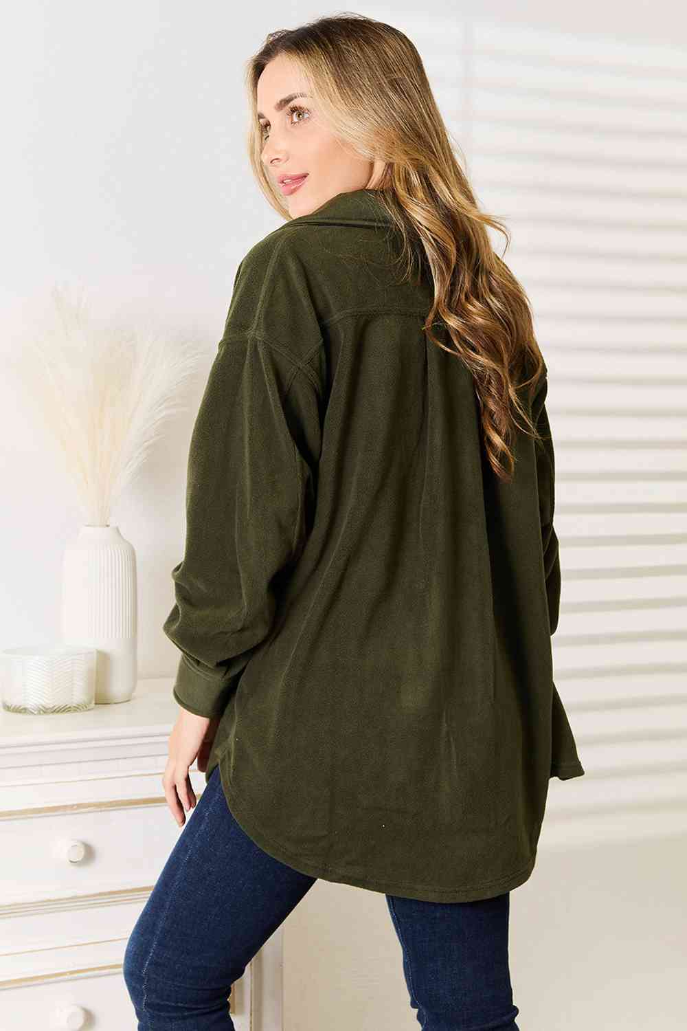 Cozy Days Shacket - Army Green