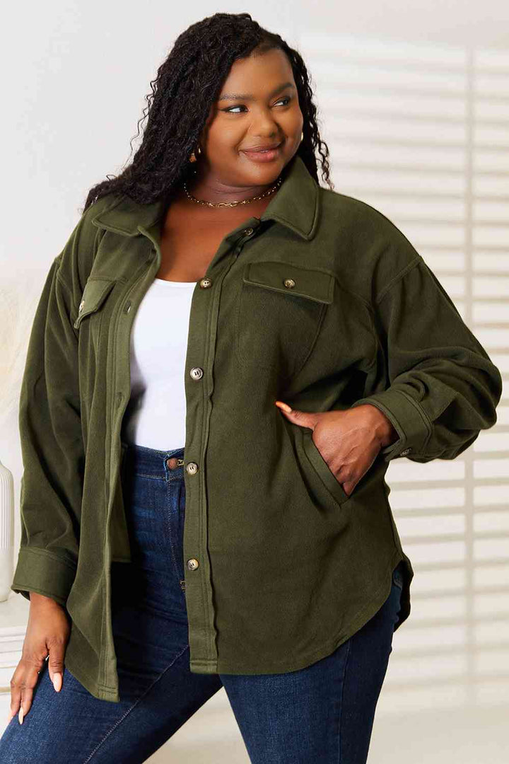 Cozy Days Shacket - Army Green