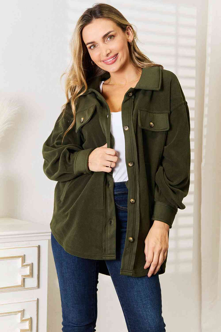 Cozy Days Shacket - Army Green