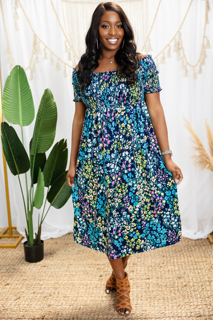 Floral Waltz Midi Dress